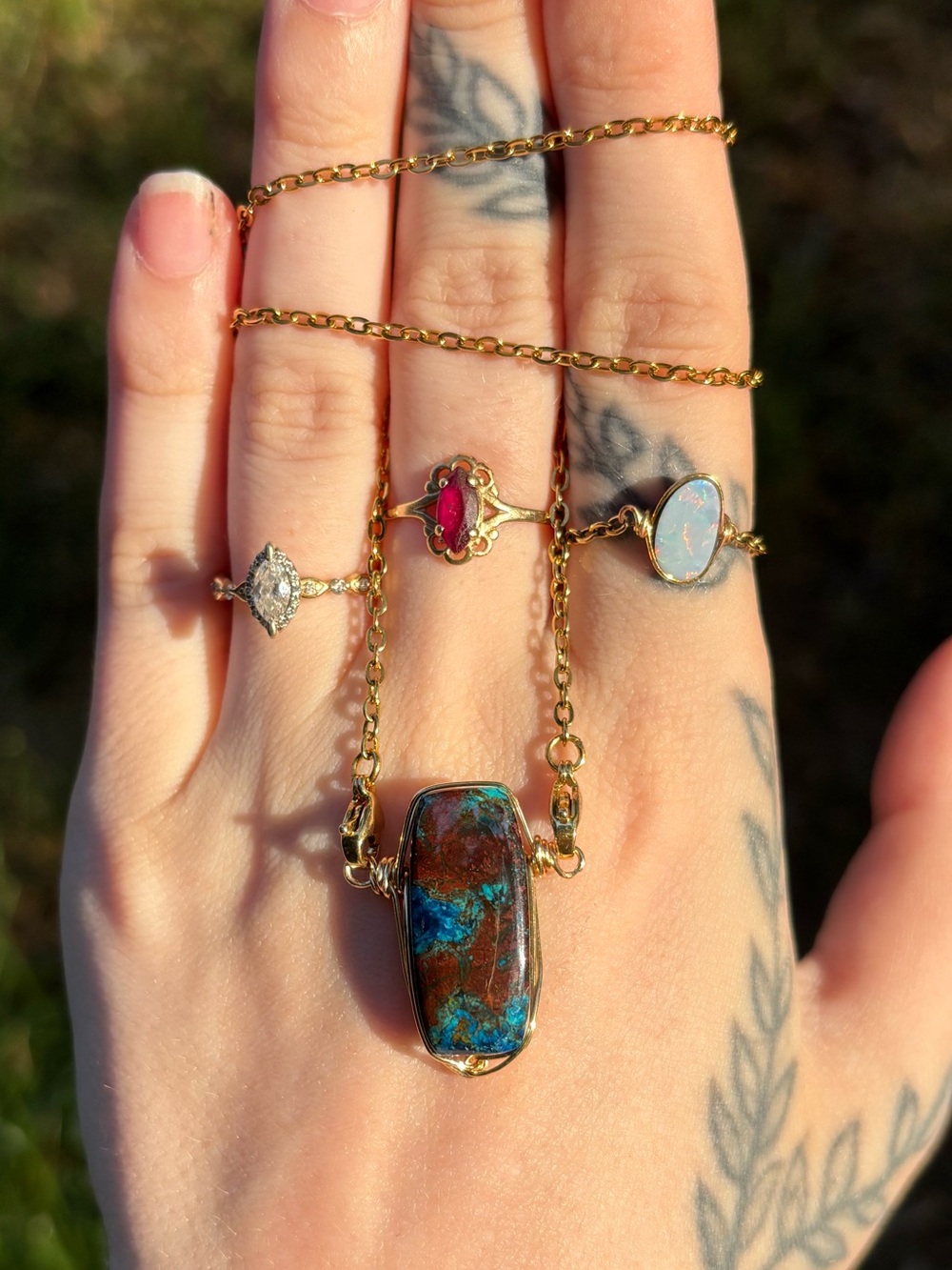 Shattuckite interchangeable necklace
